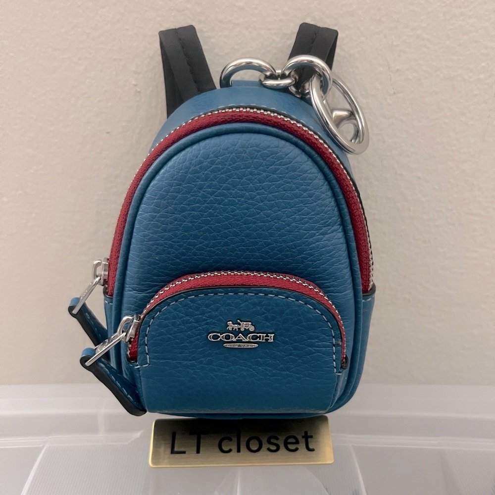 NWT Coach Mini Court Backpack keychain charm - Picture 2 of 5